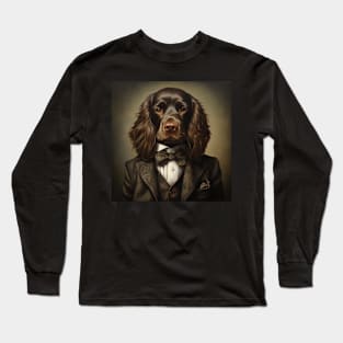 Boykin Spaniel Dog in Suit Long Sleeve T-Shirt